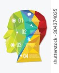 vector illustration low polygon head design infographic 