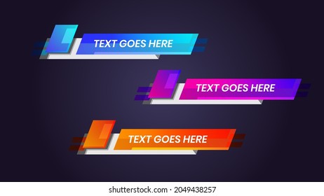 Vector Illustration Lower Third Template Breaking News Header. Graphic set of Broadcast News Banner for Television, Video and Media Channel