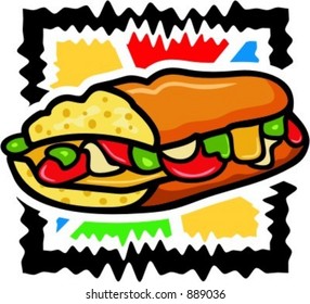 Vector illustration of a low-fat sandwich.