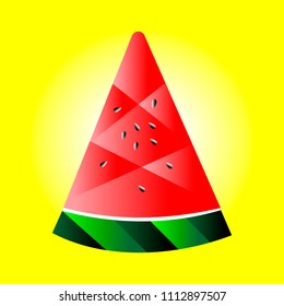 Vector illustration of a low-polygonal watermelon.