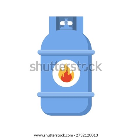 Vector illustration of LPG gas cylinders including propane, butane, and methane. Concept for flammable gas storage, energy supply, and industrial safety.