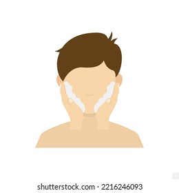 Vector illustration of lubricate the face icon sign and symbol. colored man icons for website design .Simple design on transparent background (PNG).