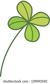 Ilustración vectorial de un trébol afortunado