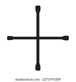 Vector Illustration of Lug Wrench Silhouette