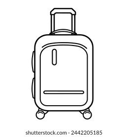 Vector illustration of luggage outline icon, ideal for vacation projects.