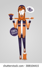 vector illustration of a lumberjack