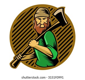 vector illustration of lumberjack