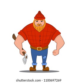 Vector illustration of a Lumberjack  with an axe