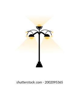 
Vector illustration of a luminous lamp isolated  on a white background