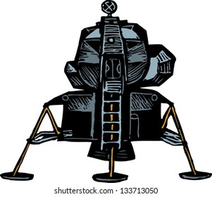 Vector Illustration Of Lunar Excursion Module