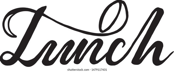 vector illustration of lunch in lettering style. the inscription on the menu, cafe signs. logo. invitation to the table,  food, postcards, banners