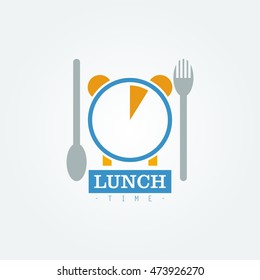 Vector Illustration Of Lunch Time Logo And Icon Design Template. Flat Style Design