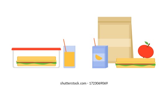 Vector illustration: lunchbox for breakfast