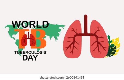 Vector Illustration Lung To World Tuberculosis Day. Continuous one line drawing. Do the best to protect lung health. Breath lighter and healthier. World Tuberculosis Day. Single line draw design
