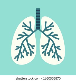 Ilustración vectorial de los pulmones aislados sobre fondo blanco