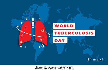 Ilustración vectorial de los pulmones para el Día Mundial de la Tuberculosis.