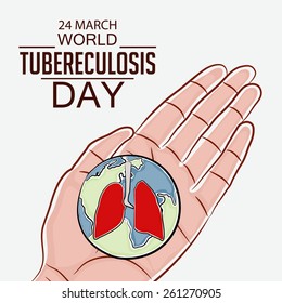 Ilustración vectorial de un pulmón para el Día Mundial de la Tuberculosis.