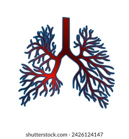 Ilustración vectorial de raíces en forma de pulmón
