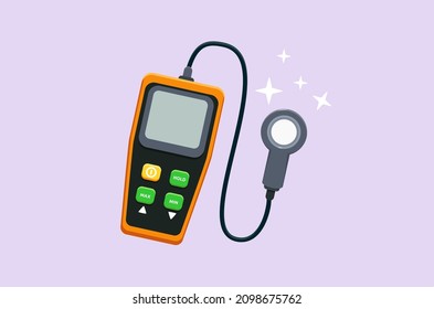 Vector illustration of lux meter. Luminous intensity measurement device