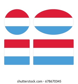 vector illustration of Luxembourg flags 