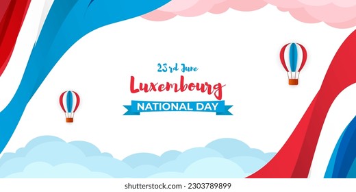Vector illustration of Luxembourg National Day social media story feed mockup template