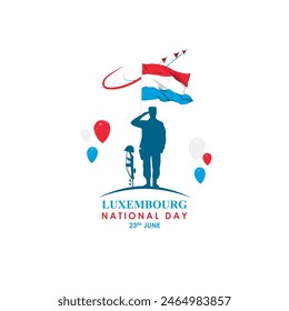 Vector illustration of Luxembourgish National Day 23 June social media feed template