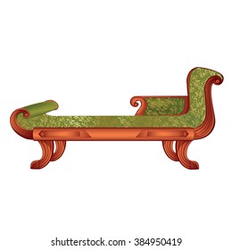 Vector illustration of luxurious dark green sofa for hotel or house