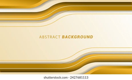 Vector illustration of a luxury abstract background with white and gold frames. Modern elegant background banner with lines.