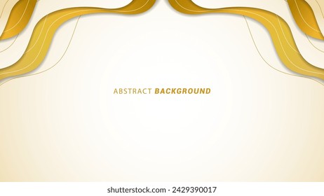 Vector illustration of a luxury abstract background with white and gold frames. Modern elegant background banner with lines.