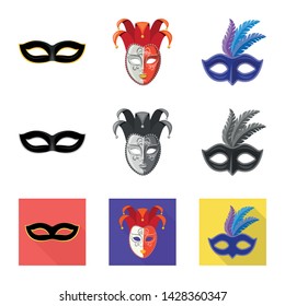 Vector illustration of luxury and celebration icon. Collection of luxury and hide vector icon for stock.
