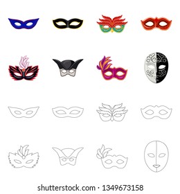 Vector illustration of luxury and celebration logo. Collection of luxury and hide  vector icon for stock.