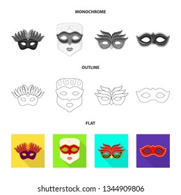Vector illustration of luxury and celebration sign. Collection of luxury and hide  vector icon for stock.