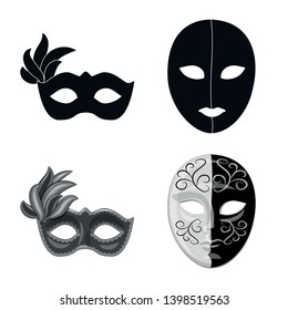 Vector illustration of luxury and celebration sign. Set of luxury and hide  stock symbol for web.