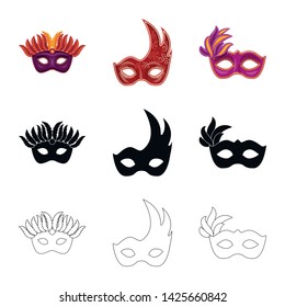 Vector illustration of luxury and celebration sign. Set of luxury and hide  stock vector illustration.