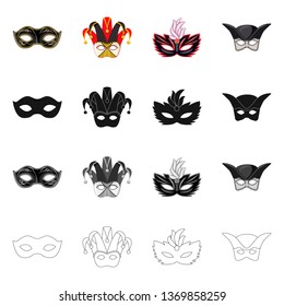 Vector illustration of luxury and celebration symbol. Set of luxury and hide  vector icon for stock.