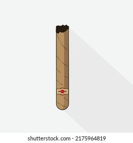 Ilustración vectorial de un puro de lujo con etiqueta. Cigar