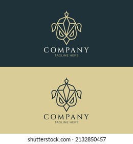vector illustration Luxury and elegant logo template design diamond swan Line art, suitable for companies in the field of jewelry, fashion, etc.