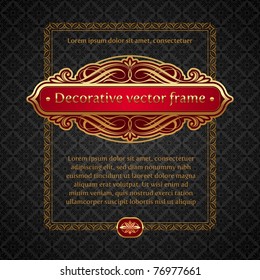 Vector illustration - Luxury golden vintage calligraphic framed labels