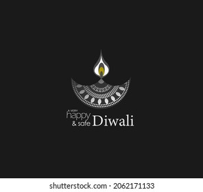 Vector illustration or Luxury greeting card of Diwali festival with stylish beautiful oil lamp and Diwali elements,Diwali SALE, Diwali Special offer background. 