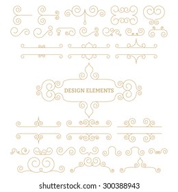 Vector illustration. Luxury linear design elements