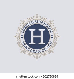 Vector illustration. Luxury logo. Monogram Design.