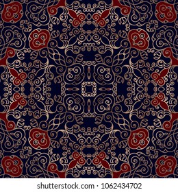 Vector illustration. Luxury mandalas for wallpapers, fabric patterns oriental style floral openwork decor