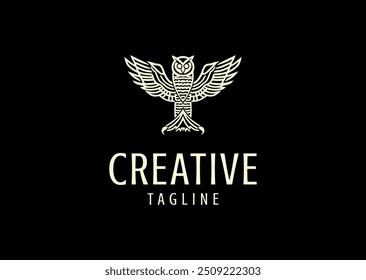Ilustración vectorial de Diseño de Logo de Búho de Lujo