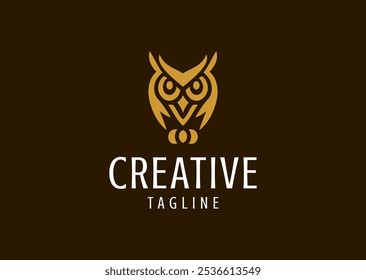 Ilustração vetorial do design do logotipo da coruja de luxo
