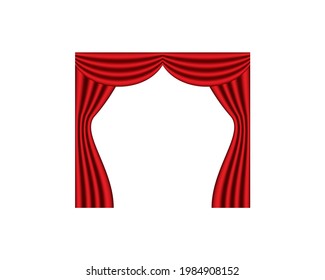 vector illustration of luxury red curtain