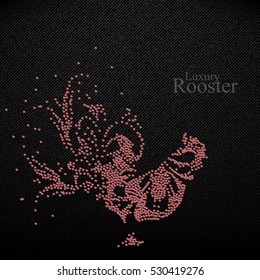 Vector illustration of luxury rooster, symbol of 2017 on the Chinese calendar. Vector element for New Year's design. Image of 2017 year of Red Rooster.