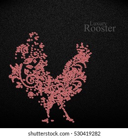 Vector illustration of luxury rooster, symbol of 2017 on the Chinese calendar. Vector element for New Year's design. Image of 2017 year of Red Rooster.