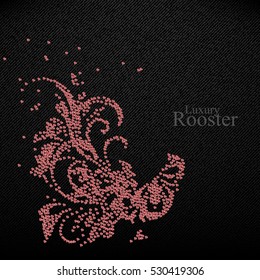 Vector illustration of luxury rooster, symbol of 2017 on the Chinese calendar. Vector element for New Year's design. Image of 2017 year of Red Rooster.