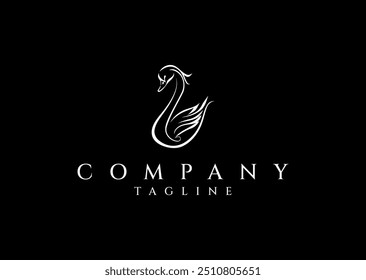 Vector illustration of Luxury Swan Logo Design