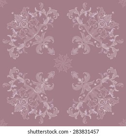 Vector illustration. luxury texture for wallpapers, fabric patterns Baroque, Damask seamless floral pattern.